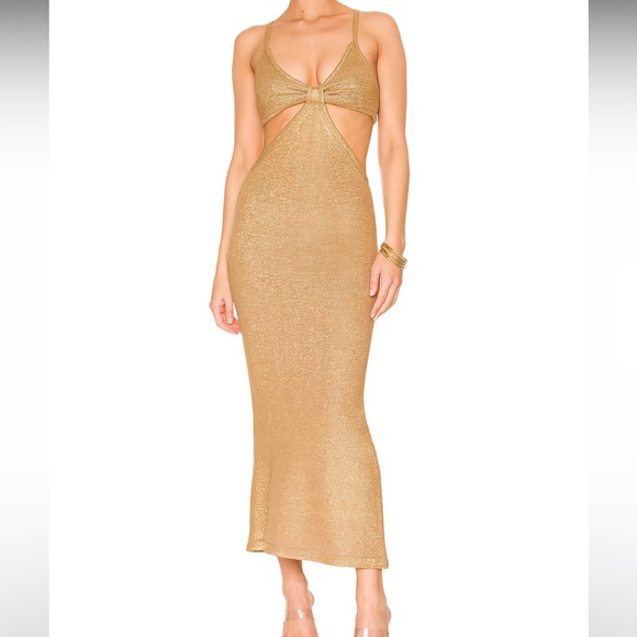 Cult Gaia Serena Knit Dress Gold - Picture 1 of 4